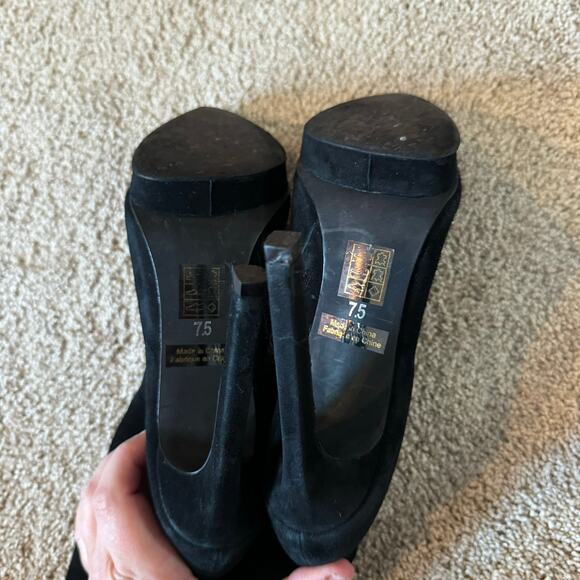 Jeffrey Campbell Pointed Toe High Heel Black Suede Ankle Booties Size 7.5 - Picture 8 of 15